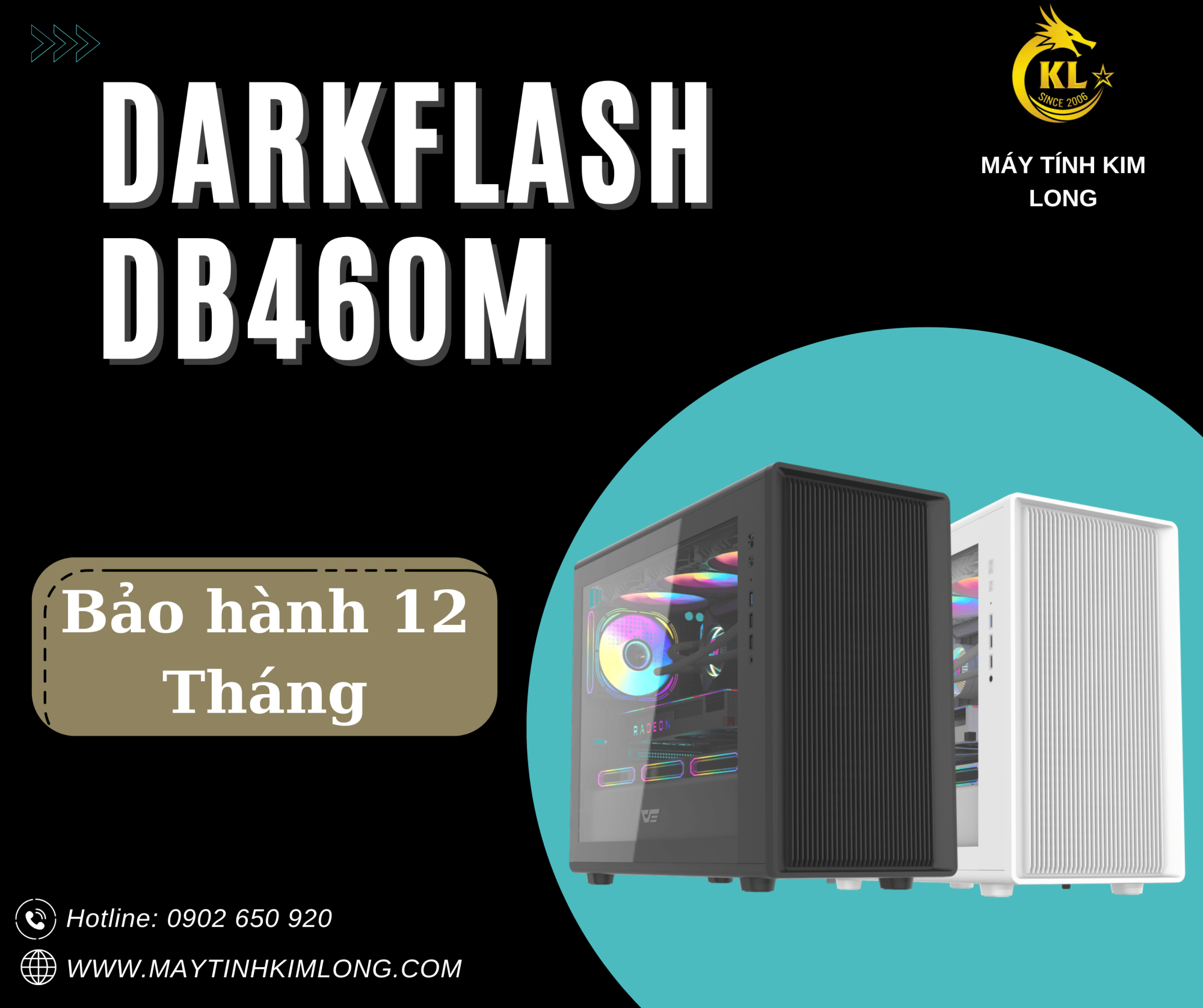  Vỏ case Darkflash DB460M - Màu Đen, Trắng